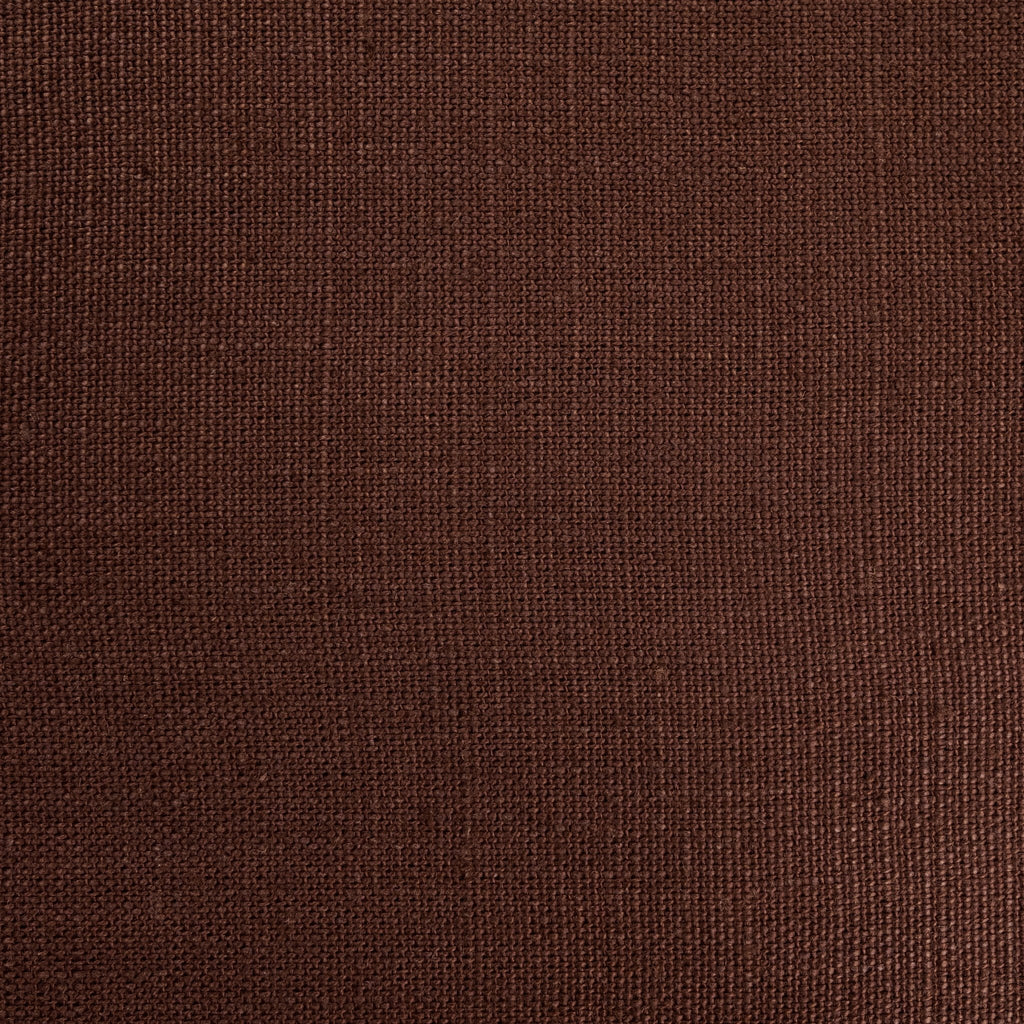 _300 | clay chocolate - ann rees: A luxurious warm chocolate brown linen fabric with an elegant shimmer, perfect for adding a rich and inviting touch to your interior styling.