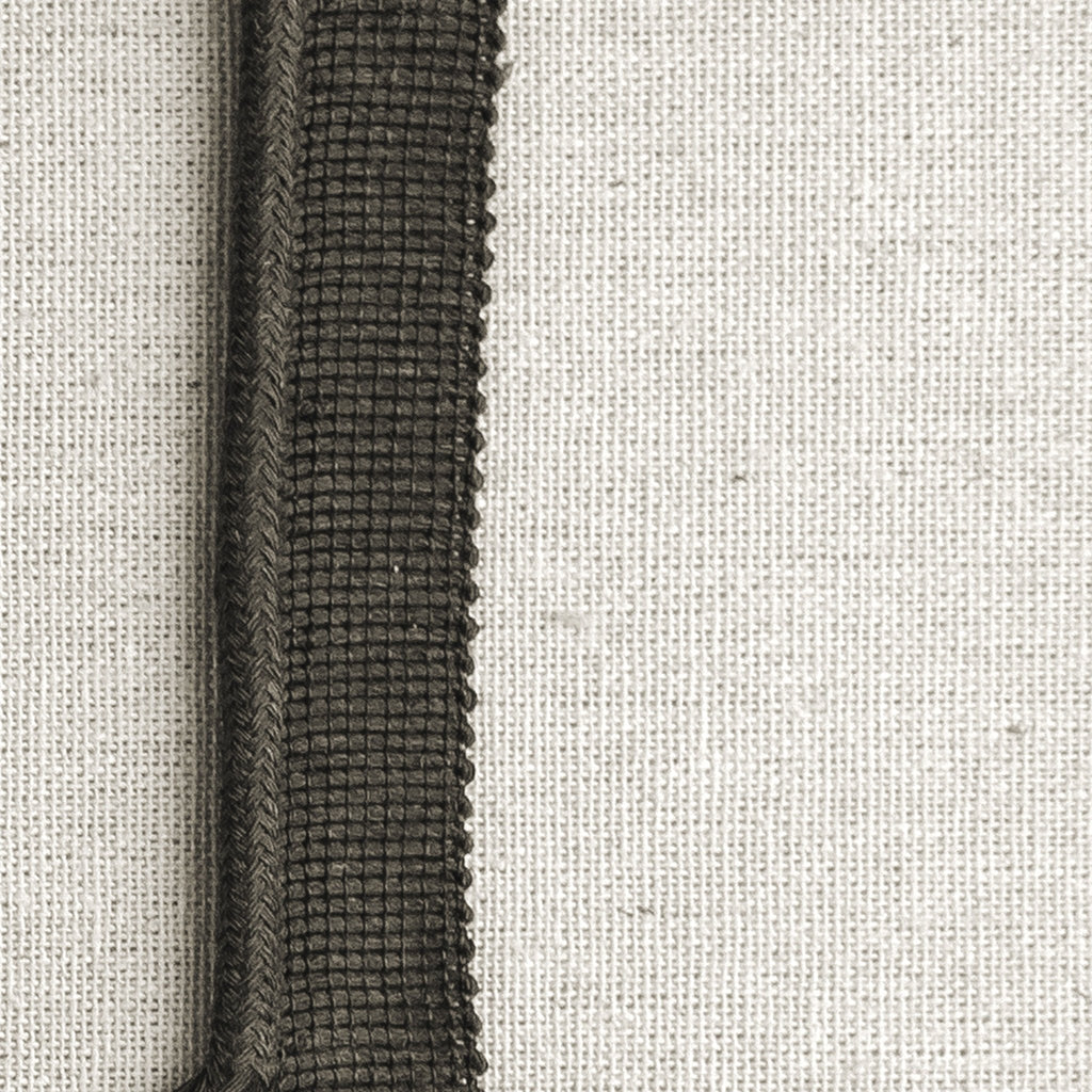 _010 | talan black coffee - ann rees: A warm dark brown linen cord trimming, ideal for adding a cozy and sophisticated touch to your home decor.